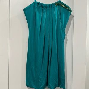 NEW BCBG MAX AZRIA BRIGHT BLUE SURF ACETATE MINI JERSEY ITR6D612 DRESS SIZE M